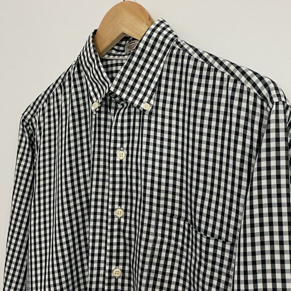 Peter Millar Crown Soft Black Check Shirt Men’s Medium Long Sleeve Button Down - Picture 2 of 14